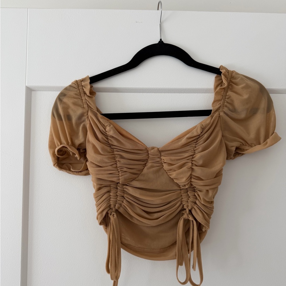 Ruched Tan Women's Top